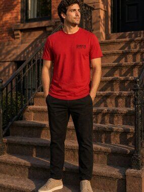Smith Men Brick Red Issue Tee Soft Brick Stoop Golden Hour Soft Crew Softly US L